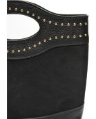 Luna zwarte leren handtas -16x24x7,5 cm