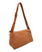 Sofia Cognac fluwelen leren schoudertas - 22x35x14 cm