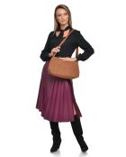 Sofia Cognac fluwelen leren schoudertas - 22x35x14 cm