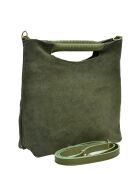 Eleonora Handtasche aus Samtleder, militärgrün, 24,5 x 27,5 x 7 cm