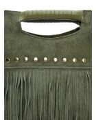 Eleonora Handtasche aus Samtleder, militärgrün, 24,5 x 27,5 x 7 cm