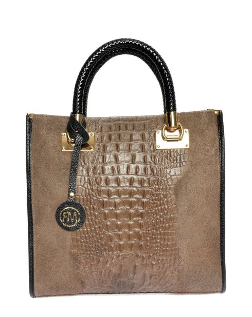 Cyrah blauwe fluwelen leren handtas - 28,5x29,5x12 cm