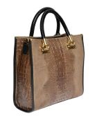 Cyrah blauwe fluwelen leren handtas - 28,5x29,5x12 cm