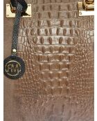 Cyrah blauwe fluwelen leren handtas - 28,5x29,5x12 cm