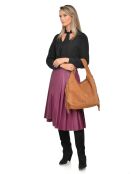 Isabella Cognac leren hobotas - 30x39x12 cm