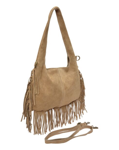 Wonderblauwe leren hobotas - 21x31,5 cm