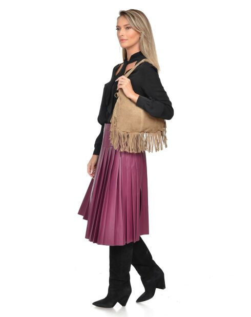 Wonderblauwe leren hobotas - 21x31,5 cm