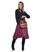 Giulia Cognac fluwelen leren schoudertas - 16x27x7,5 cm