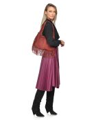 Miracle Bordeaux leren hobotas - 21x31,5 cm