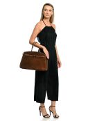 Bella Braune Tragetasche aus Leder, 28,5 x 38 x 12 cm