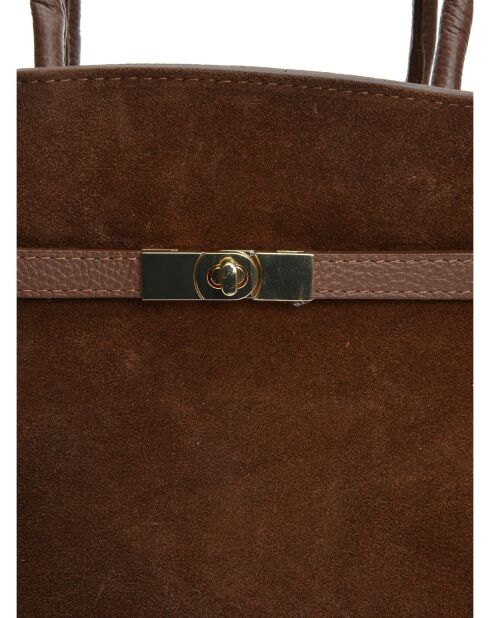 Bella Braune Tragetasche aus Leder, 28,5 x 38 x 12 cm