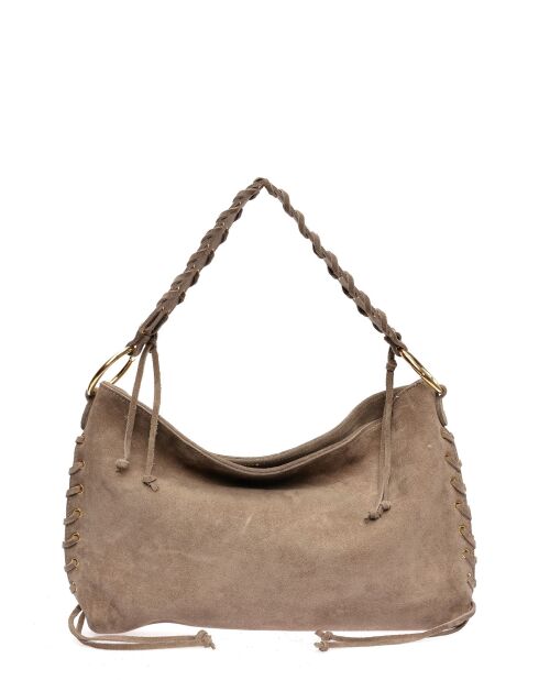 Armel Vegas blauwe fluwelen leren schoudertas - 24,5x40,5 cm