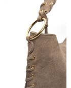 Armel Vegas Blue Schultertasche aus Veloursleder, 24,5 x 40,5 cm