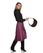 Giulia fluwelen leren schoudertas donkerbruin - 16x27x7,5 cm