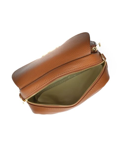 Schultertasche Elina Cognac aus Leder - 17x22x7 cm