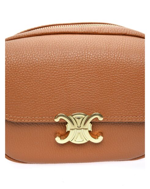 Schultertasche Elina Cognac aus Leder - 17x22x7 cm