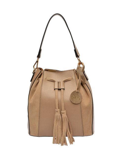 Isabella Boue Beuteltasche aus Leder, 25 x 24 x 12,5 cm