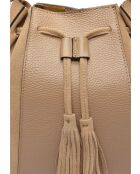 Isabella blauwe leren emmertas - 25x24x12,5 cm