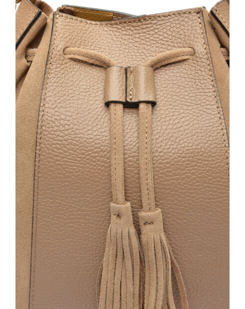 Isabella Boue Beuteltasche aus Leder, 25 x 24 x 12,5 cm