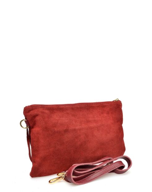 Funda Cloé Bordeaux de piel aterciopelada - 18,5x30 cm