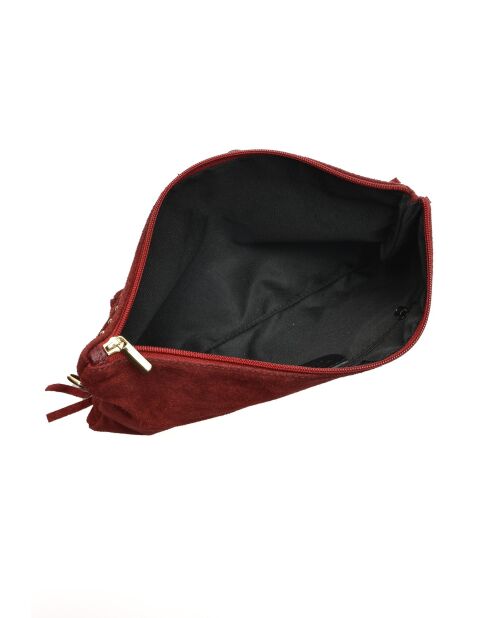 Funda Cloé Bordeaux de piel aterciopelada - 18,5x30 cm