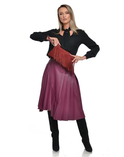 Funda Cloé Bordeaux de piel aterciopelada - 18,5x30 cm