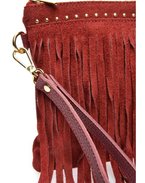 Funda Cloé Bordeaux de piel aterciopelada - 18,5x30 cm