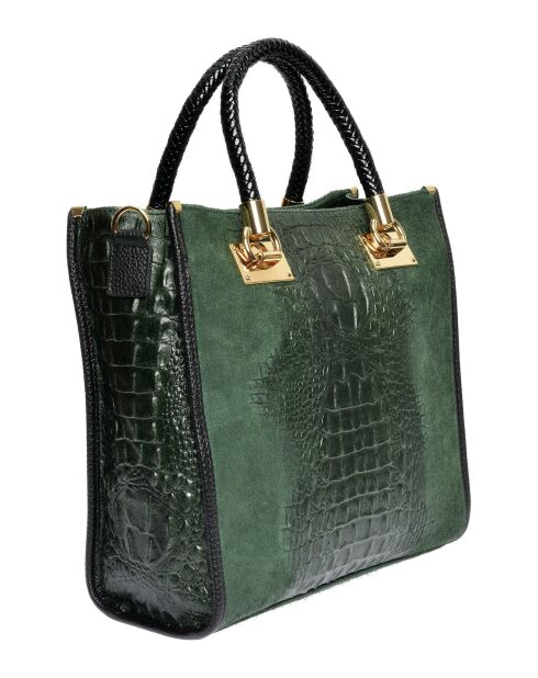 Cyrah Green Handtasche aus Samt, 28,5 x 29,5 x 12 cm