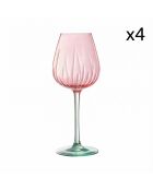 4 Swirly gekleurde steelglazen - 47cl