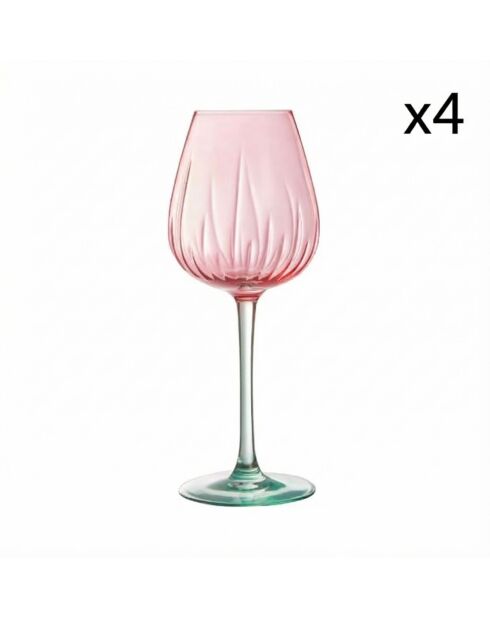 4 Swirly gekleurde steelglazen - 47cl