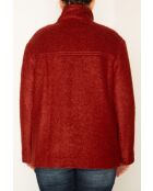 Korte bordeauxrode jas van mohairmix van Somain