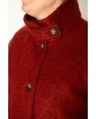 Korte bordeauxrode jas van mohairmix van Somain