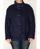 Marineblauwe korte jas van mohairmix Somain