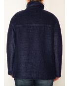 Marineblauwe korte jas van mohairmix Somain