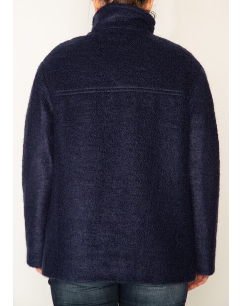 Marineblauwe korte jas van mohairmix Somain