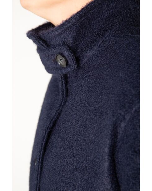 Marineblauwe korte jas van mohairmix Somain