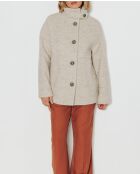 Somain - Korte jas van wolmix in zandtweed