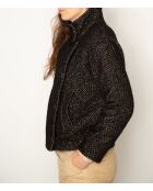 Sofar Kurzmantel aus Wollmischung mit schwarzem Chevron