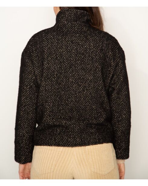 Sofar Kurzmantel aus Wollmischung mit schwarzem Chevron