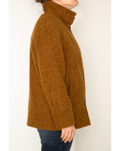 Kurzmantel Somain aus Mohair mit Whisky-Mischung