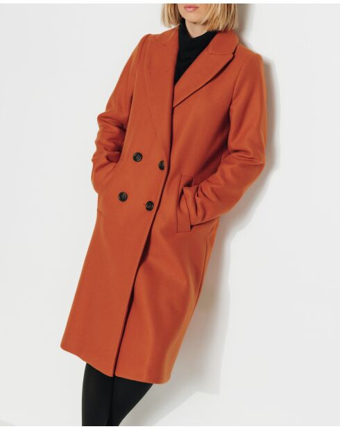 Rechte jas van Senlis in oranje wollen stof