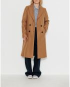 Abrigo recto Senlis de lana camel