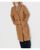 Abrigo recto Senlis de lana camel