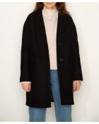 Brillanter übergroßer schwarzer Wollmantel