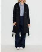 Authentischer Tangry-Trenchcoat aus reiner schwarzer Baumwolle