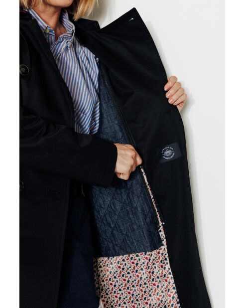 Authentischer Tangry-Trenchcoat aus reiner schwarzer Baumwolle