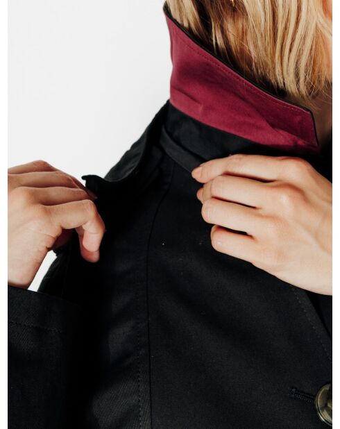 Authentischer Tangry-Trenchcoat aus reiner schwarzer Baumwolle