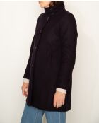 Marineblauer Mantel mit hohem Kragen Boval