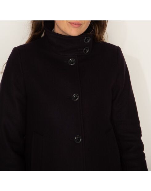 Marineblauer Mantel mit hohem Kragen Boval