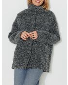 Kurzmantel Somain aus schwarzer Tweed-Wollmischung